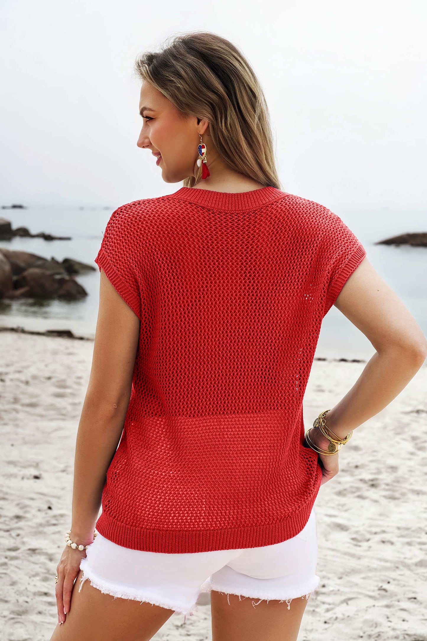 AMERICAN FLAG KNIT SWEATER TOP