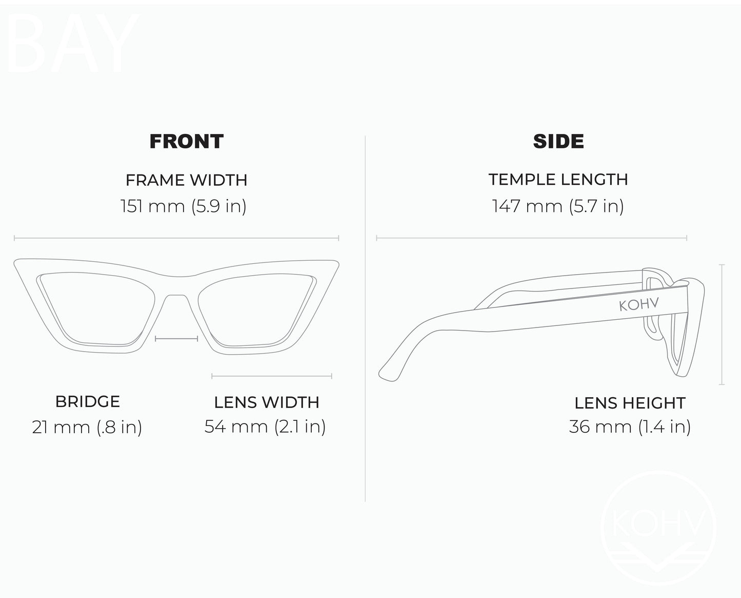 BAY MIDNIGHT AMBER Polarized Women's Cat Eye Sunglasses