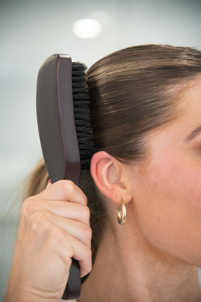 FRAMAR Boar Bristle Hair Brush, Wooden Slick Back Hair Brush
