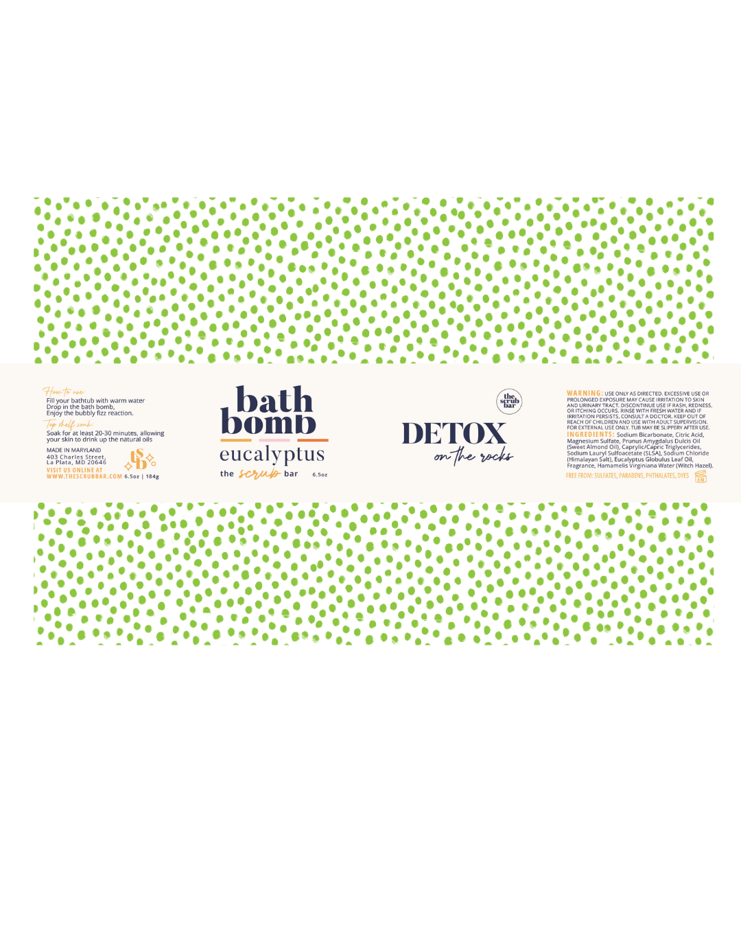 Eucalyptus Bath Bomb- Detox Bath Soak- Himalayan Salt