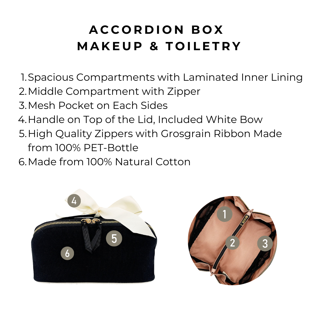 Accordion Box Makeup & Toiletry – Black