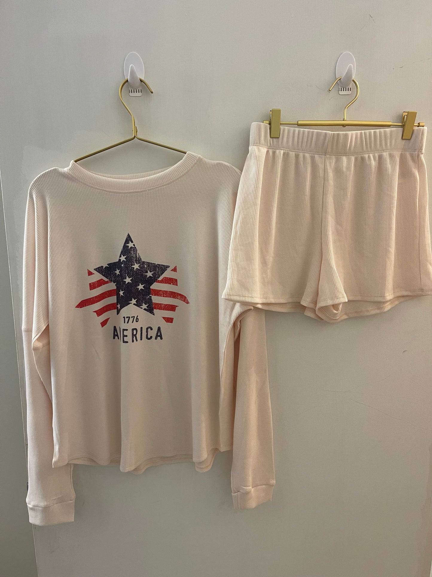 American Flag Star Lounge Wear Set