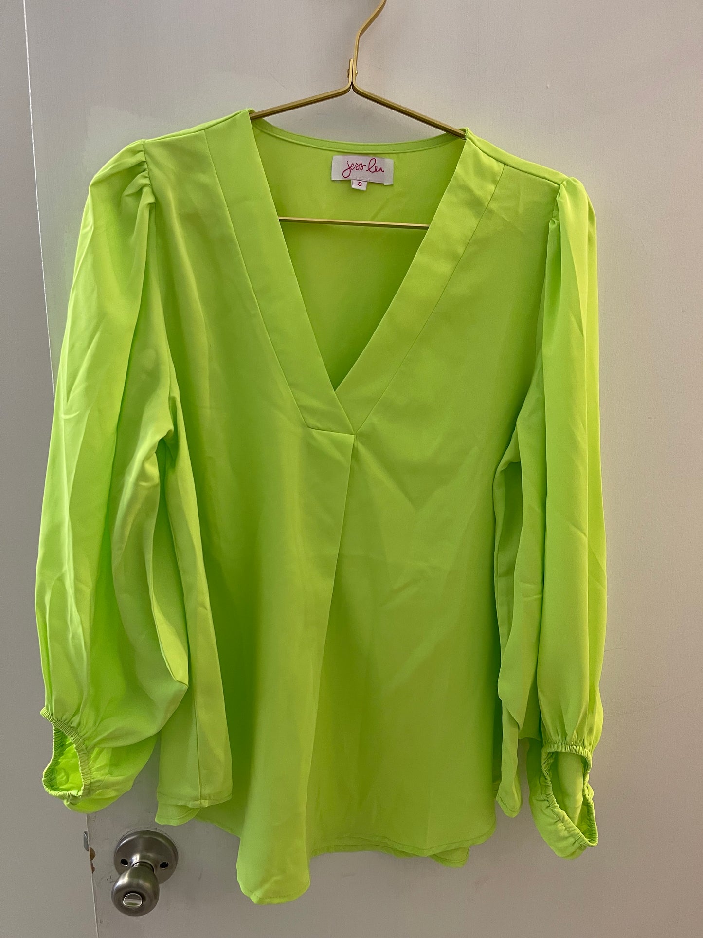 Lime Jamie Ballon Sleeve Top