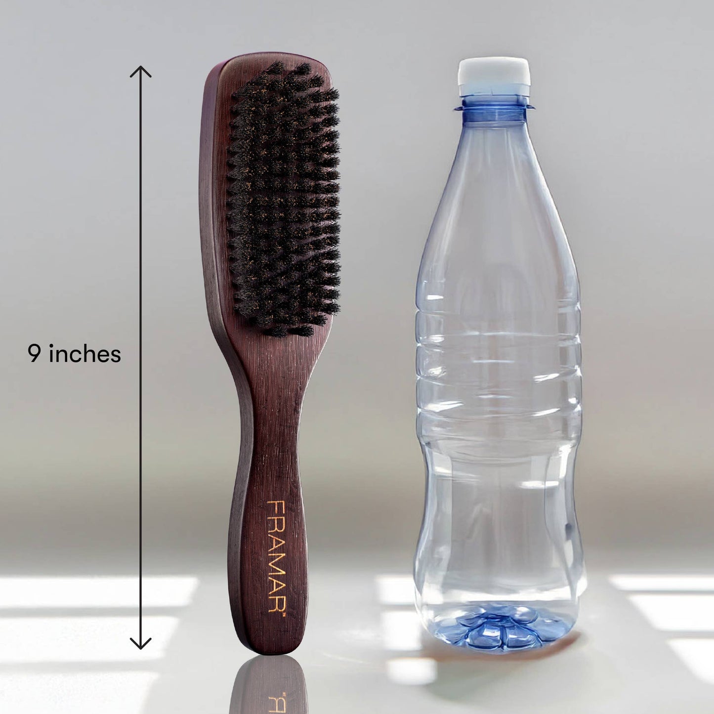 FRAMAR Boar Bristle Hair Brush, Wooden Slick Back Hair Brush