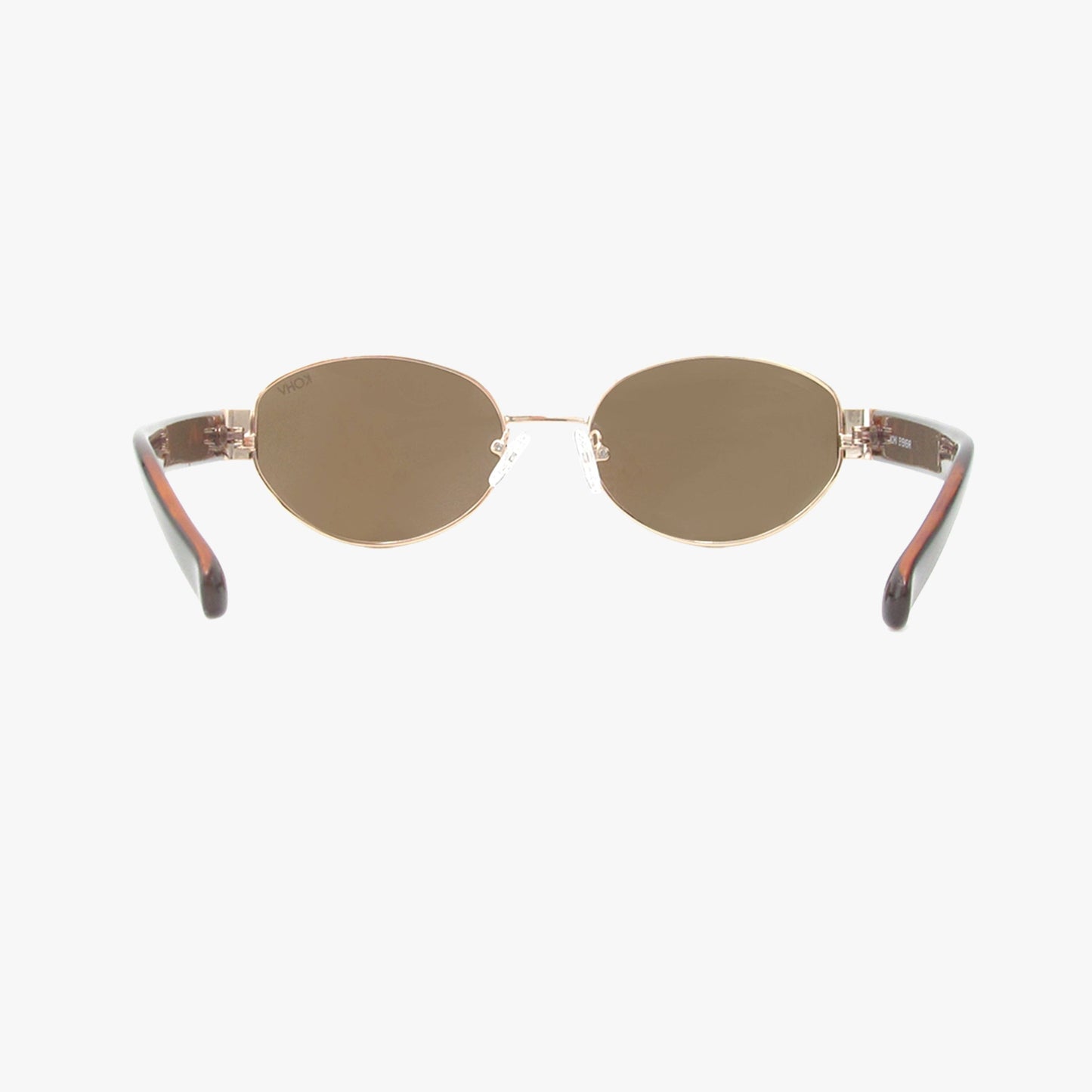 COCO AMBER Polarized Oval Metal Fashion Sunglasses