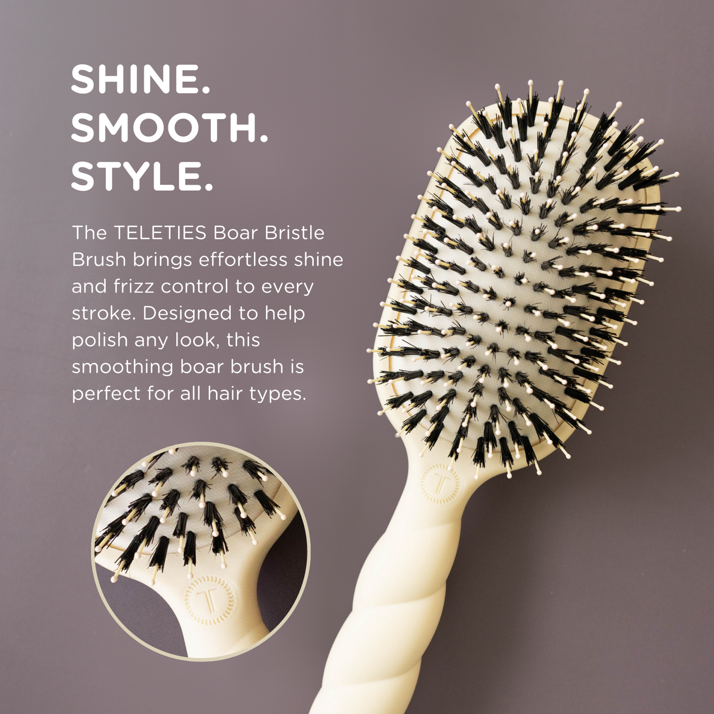 Boar Bristle Hair Brush | Tan