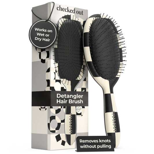 FRAMAR Checkered Detangling Brush, Wet Hair Brush Detangler