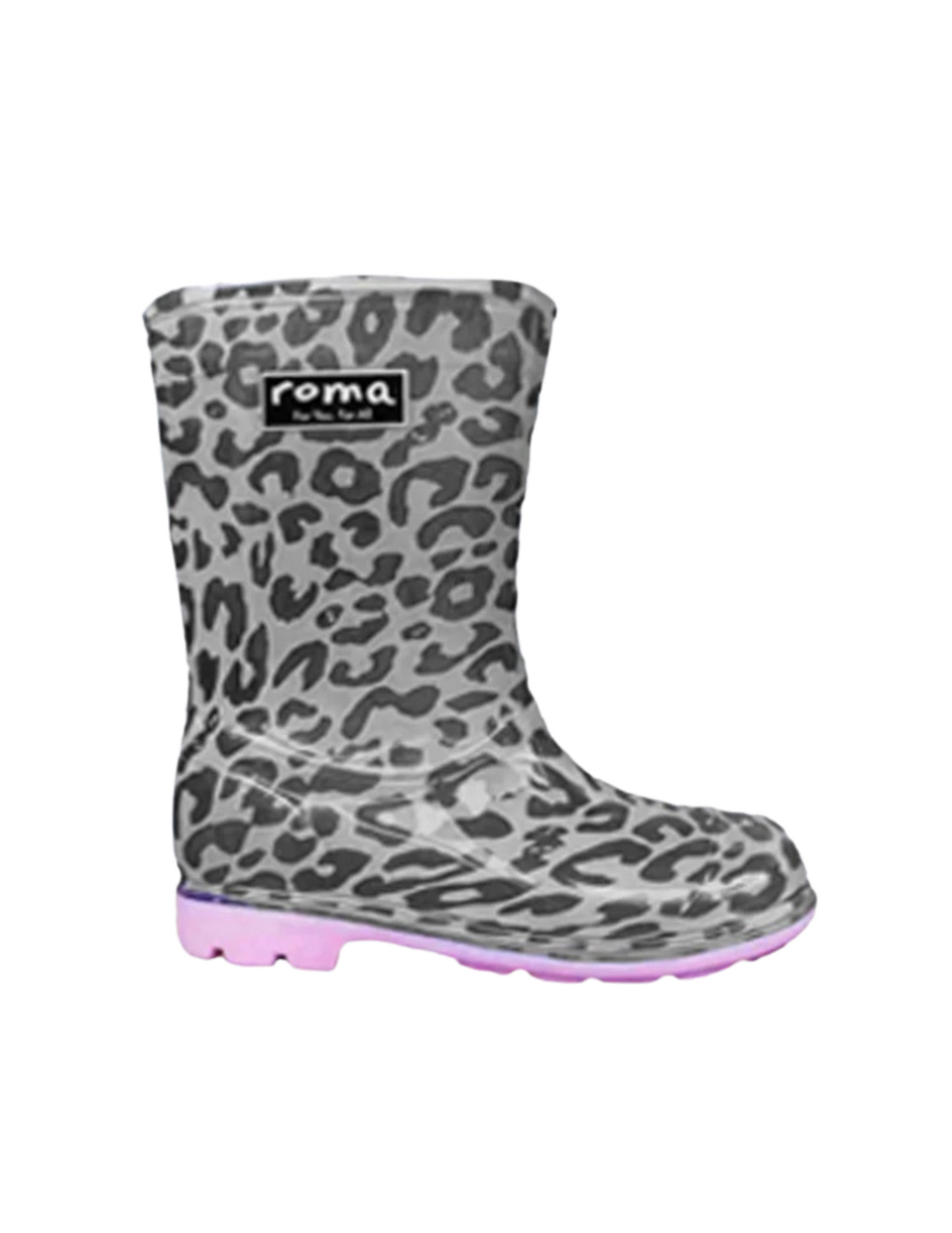 ROMA Kids Abel Pink Leopard Rain Boots