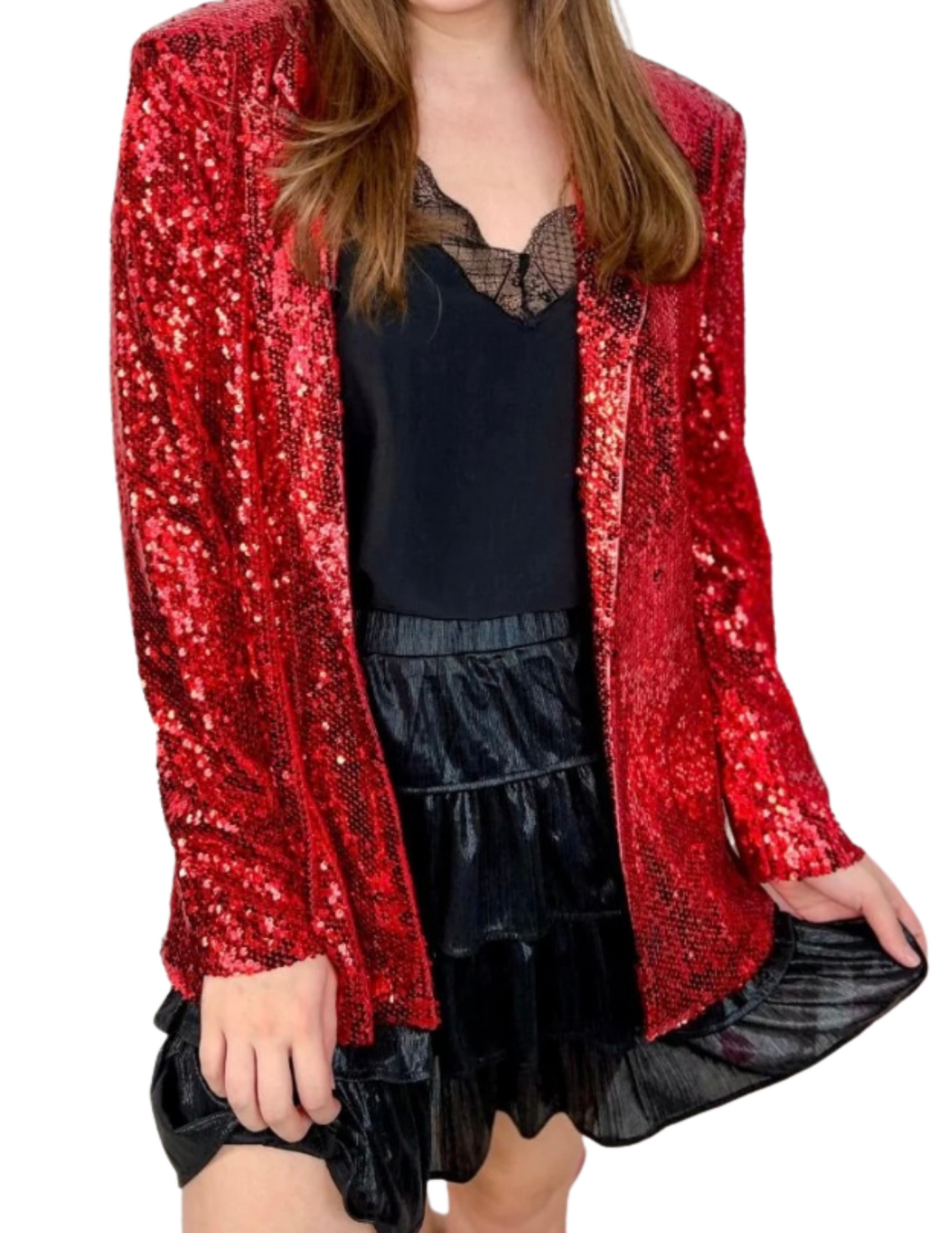Sequin And The City Red Blazer