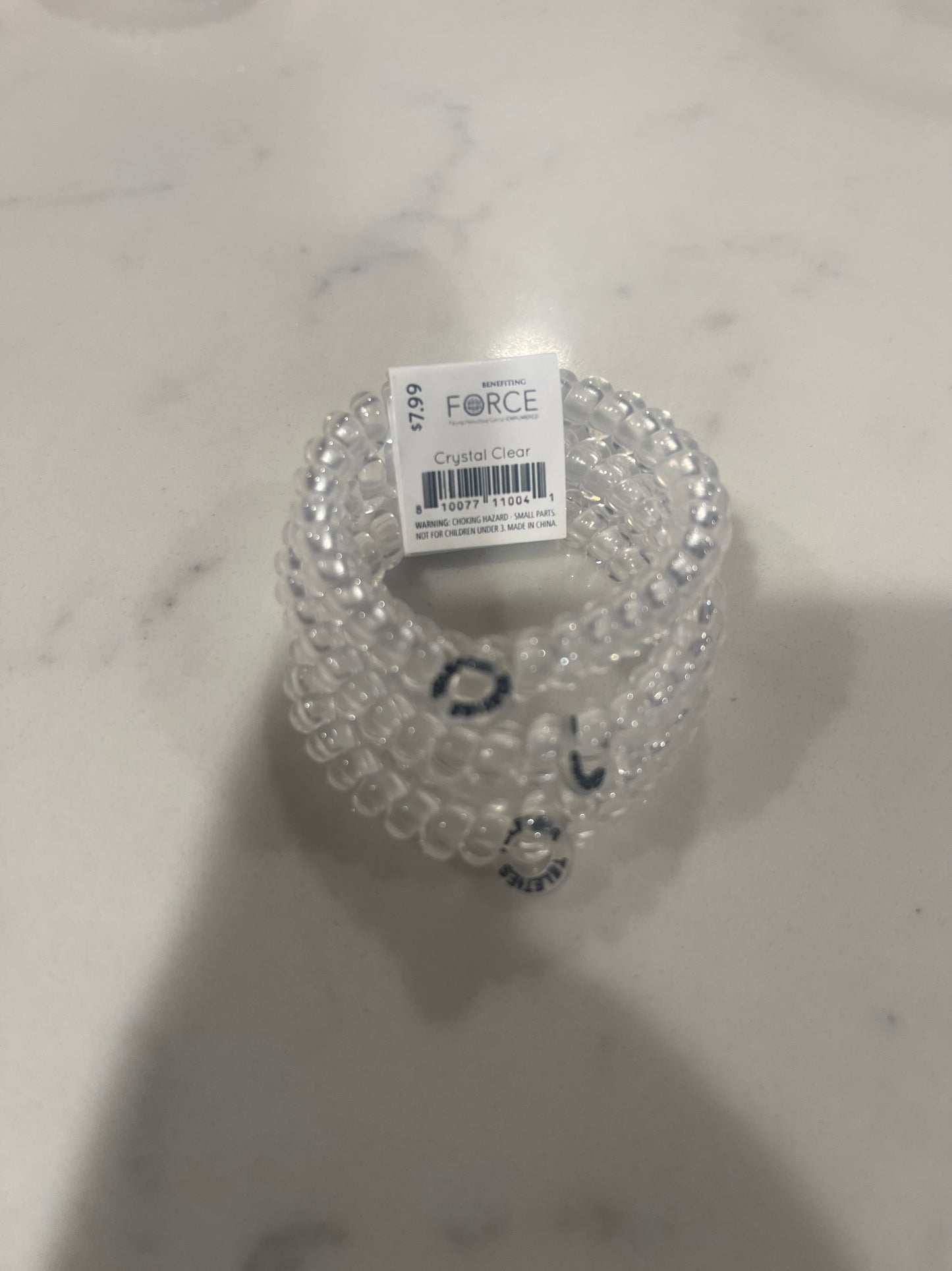 Small Hair Tie Crystal Clear